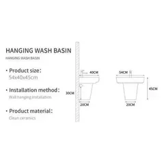 Chậu Lavabo Treo Tường C-65 – ảnh 3