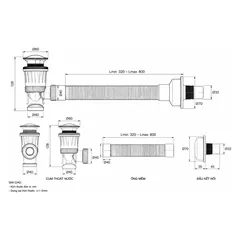Bộ xi phông lật thoát nước rửa mặt XP-77 – ảnh 3