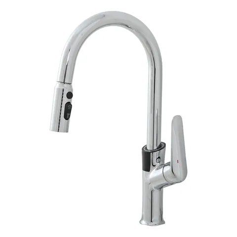 Vòi rửa bát hiển thị nhiệt độ 2 nguồn nóng lạnh, kết hợp giây rút SG-8806-ND